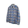 2025 Camisa com Zíper Estilo Tie-Dye Leve Maduro Masculina Camisa Xadrez Retrô Americana Jaqueta de Outono de Alta Qualidade Masculina