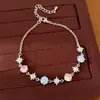 Pulseira Starburst Redonda de Zircônia Banhada a Ouro Real 18k Pulseira de Luxo Leve de Nicho com Toque de Alto Padrão Acessório de Pulseira Exquisito e Versátil para Mulheres