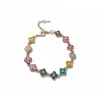 Pulsera de Flor de Trébol con Incrustaciones de Diamantes Transfronteriza, Simple y a la Moda, Pulsera de Lujo Ligero Estilo Europeo y Americano, Joyería de Alta Gama de Nicho