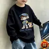Estilo Nuevo Otoño Sudadera para Niños Estilo Academia Cuello Redondo Pulóver Niños Medianos y Grandes Lindo Dibujo Animado Manga Larga Superior Moderno