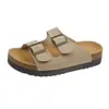 Zapatos Retro Planos de Suela Blanda para Mujer que Aumentan la Altura 2026 Modelo Nuevo Pantuflas Gruesas para Exteriores con Suela de Corcho Medias Pantuflas Casuales