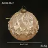 Nova Bola de Natal de 8cm na Cor Champagne com Glitter e Pó Dourado, Enfeite de Pendurar para Árvore de Natal Vintage