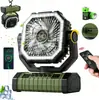 Nuevo ventilador para acampar al aire libre, ligero, de alta potencia eólica, de larga duración, recargable, para pesca nocturna, ventilador portátil colgante para campamento.