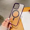Capa de celular aplicável iPhone15ProMax magnética fosca Apple 14promax transparente acrílica capa protetora