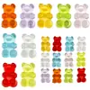 Colgante de Cuentas de Oso Acrílico Transparente de Fondo Plano Color Mixto 19X12Mm Accesorios para Joyería Hecha a Mano DIY