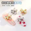 Novos Acessórios de Unha com Laço de Zircônia, Pingente de Coração Super Brilhante Tridimensional, Metal Rhinestones Dourados e Prateados para Unhas DIY Usáveis