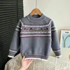 Suéter Bordado Retro para Niños y Niñas 2026 Otoño Invierno Nuevo Tejido para Niños Pequeños Ropa Infantil Elegante Venta al por Mayor