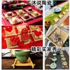 Posavasos de Bambú, Tapetes de Tres en Raya, Portavasos de Té, Accesorios para Ceremonia del Té, Tapetes Aislantes de Calor, Tapetes Decorativos, Accesorios para Fotos, Tapetes para Pulseras