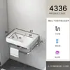 Lavabo de Pared para Uso Doméstico, Juego de Lavabo para Baño en Balcón, Soporte Triangular Simple de Cerámica para Apartamentos Pequeños