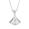 Collar de Ventilador de Falda Plata de Ley S925 Cuadrado de Escalera Diamante Falda Pequeña Hebilla Original Lujo Ligero Elegante Colgante Totalmente Diamantado para Cena