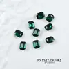Nueva Manicura Esmeralda con Diamantes de Forma Especial con Base Puntiaguda, Hacha de Corazón Super Brillante de Lujo, Almohada Octagonal Larga, Uñas Portátiles con Diamantes Grandes