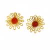 Pendientes de acero inoxidable huecos de estilo francés, sencillos y con encaje dulce, de moda, con nuevo diseño de alta calidad, de acero de titanio para mujer.