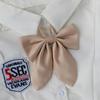 Camisa de uniforme JK con pajarita de mariposa y cuello dulce y bonito con lunares y flores, estilo juvenil preppy.