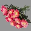Casamento Transfronteiriço Estilo Francês Borda Assada Flor Rosa Haste Única Arranjo de Flores Rosas de Casamento para Decoração de Casa
