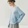 Suéter de Cashmere Feminino Ombro a Ombro Solto Gola Tricotada Padrão Jacquard Novo Outono e Inverno Tendência Casual Suéter Folha Vazado