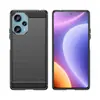 Funda Protectora de Silicona Anti-Caídas TPU con Acabado de Fibra de Carbono Cepillada para Redmi Note 12 Turbo 5G/Poco F5