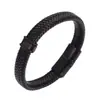 Pulsera Antiestática para Hombre de Negocios Acero Inoxidable Cuero Estilo Retro Nuevo Europeo y Americano Pulsera Tejida Magnética para Hombre Venta al por Mayor