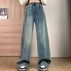 Nuevos Jeans de Pierna Ancha Adelgazantes para Chicas Gordas Talla Grande Otoño 2026 Pantalones Cargo para Mujer de Cintura Alta Sueltos de Pierna Recta