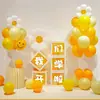Decoración de arco de globos en tonos azules para montaje de escena de regreso a clases, pilares de flores, cadenas de globos, suministros para ambiente de evento escolar