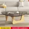 Mesa de centro de vidro, móvel para sala de estar, adequado para apartamentos pequenos, design moderno e minimalista, estilo de luxo leve, design nórdico, mesa de centro criativa e moderna