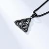 Collar Nórdico Vikingo Triángulo Serpiente Bicéfala Acero Titanio Frío Neutral Nudo Eterno Acero Inoxidable Colgante Colgante