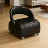 Taburete giratorio con ruedas universales, taburete pequeño para sala de estar, uso doméstico, taburete bajo para bebé, taburete infantil móvil de cuero de lujo ligero de alta gama