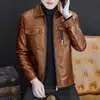 WSH8717A Nueva Chaqueta de Cuero para Hombre con Forro de Felpa, Moderna y Versátil, Estilo Coreano, Casual, Elegante para Otoño e Invierno
