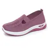 Zapatos de Otoño Transpirables de Suela Suave para Madres de Mediana Edad y Mayores, Zapatos Casuales de Mujer Transfronterizos, Zapatos de Tela para Mujer Versátiles Slip-On