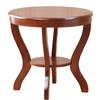 Mesa de café pequeña de madera maciza, mueble auxiliar simple, mesa redonda pequeña de doble capa, mesa lateral para sofá de sala de estar estilo chino, mesa de esquina, mesa redonda estilo americano