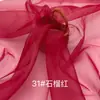 Tela de Organza 2020D Hilo Ruyi Mate Transparente Ligeramente Rígida Accesorios de Encaje Bordado Tela para Empaque de Regalos