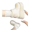 Botas de nieve elegantes y versátiles para mujer para el invierno de 2026, con forro de felpa, suela engrosada y un diseño de puntera en forma de mango, que se asemejan a los zapatos de algodón estilo Birkenstock