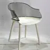 Silla de Comedor Acrílica Escandinava Silla Saipan Silla Fantasma Creativa Taburete con Reposabrazos Silla Popular con Respaldo Silla de Plástico Transparente