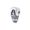 Nuevo S999 Plata Pura Retro Mate Cabeza de Buda de Tres Vías Antigua Accesorios DIY Pulsera Wenwan Pulsera Bodhi Accesorios