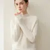 Estilo elegante y sofisticado, cuello semi-alto, suéter 100% cachemir para mujer, con tejido de siete agujas, engrosado para mayor calidez, con una textura suave y cómoda, perfecto como capa base