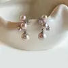 Colección Más VendidaPendientes Largos de Plata de Ley 925 con Cierre de Mariposa y Perla Pendiente de Botón para Mujer Exquisito Ligero Lujo Temperamento Gama Alta