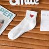 Nuevos Calcetines de Primavera y Verano Calcetines de Algodón para Hombre Populares en Corea Ins Calcetines con Corazón Mismo Estilo que Shawn Yue Calcetines de Media Caña Negros y Blancos de Moda