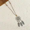 Collar Largo de Cuerda Trenzada con Cuentas de Cerámica Bohemia Coloridas y Estrella de Mar para Mujer, Estilo Étnico Retro