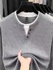 Suéter de Punto de Cuello Redondo para Hombre Otoño e Invierno Nuevo Moda Holgado Versátil Capa Base Suéter de Dos Piezas Falsas Prendas de Abrigo