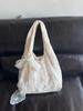 Estilo Coreano Estilo Fresco Bolsa de Lona con Flores de Encaje para Mujer Nueva 2025 Bolsa de Hombro Tote de Gran Capacidad Bolsa para el Hombro para Viajes