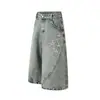 Pantalones Cortos de Mezclilla Lavados y Desgastados Estilo Punk Retro, Holgados de Verano para Hombre con Bordado de Estrella, Casual de Pierna Ancha