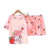 Pijama de verano para niñas del sudeste asiático, traje de manga corta para niños, linda princesa, ropa de casa para bebés de talla mediana y grande, traje de dos piezas