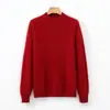 Novedad Otoño/Invierno 2026: Suéter de Lana con Forro Polar de Cuello Medio Alto para Mujer, Jersey de Cachemir de Punto Holgado