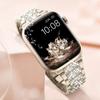 Adecuado para Apple Tres Perlas S Incrustado de Diamantes Aleación de Zinc Correa de Reloj Universal Applewatch11-1 para Todas las Series, Exclusivamente para Ventas Transfronterizas