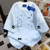 Camiseta de Manga Corta con Diseño Estilo Coreano de Tres Rayas 100% Algodón para Hombres y Mujeres Verano Holgada Adelgazante Simple Top para el Trabajo