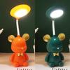 Lámpara de escritorio enchufable con protección para los ojos, ideal para estudiantes universitarios, lectura, aprendizaje, dormitorio, mesita de noche, regalo creativo con dibujos animados.
