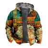 2024 Nuevo Estilo Transfronterizo Medieval Retro Multicolor Imagen Periférica Invierno 3D Moda Europea y Americana con Capucha Cremallera Chaqueta de Algodón