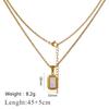 Colar com pingente de concha de imitação de aço titânio transfronteiriço europeu e americano, colar feminino leve de luxo banhado a ouro 18k, joias femininas por atacado