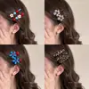 Elegante presilha frontal com design de bico de pato, presilha lateral fofa para fios soltos, pequeno grampo floral estilo Chanel, novo modelo 2026 de acessório de cabelo