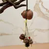 Colgante de sándalo, adorno de calabaza de múltiples tesoros, decoración colgante para coche, accesorio de nicho de fortuna y prosperidad, adorno de cadena para bolso y teléfono, material de madera roja