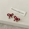 Pendientes de Aro de Aceite Rojo Ankola para Mujer Franceses Simples Versátiles Elegantes Moda Pendientes Vintage Distintivos